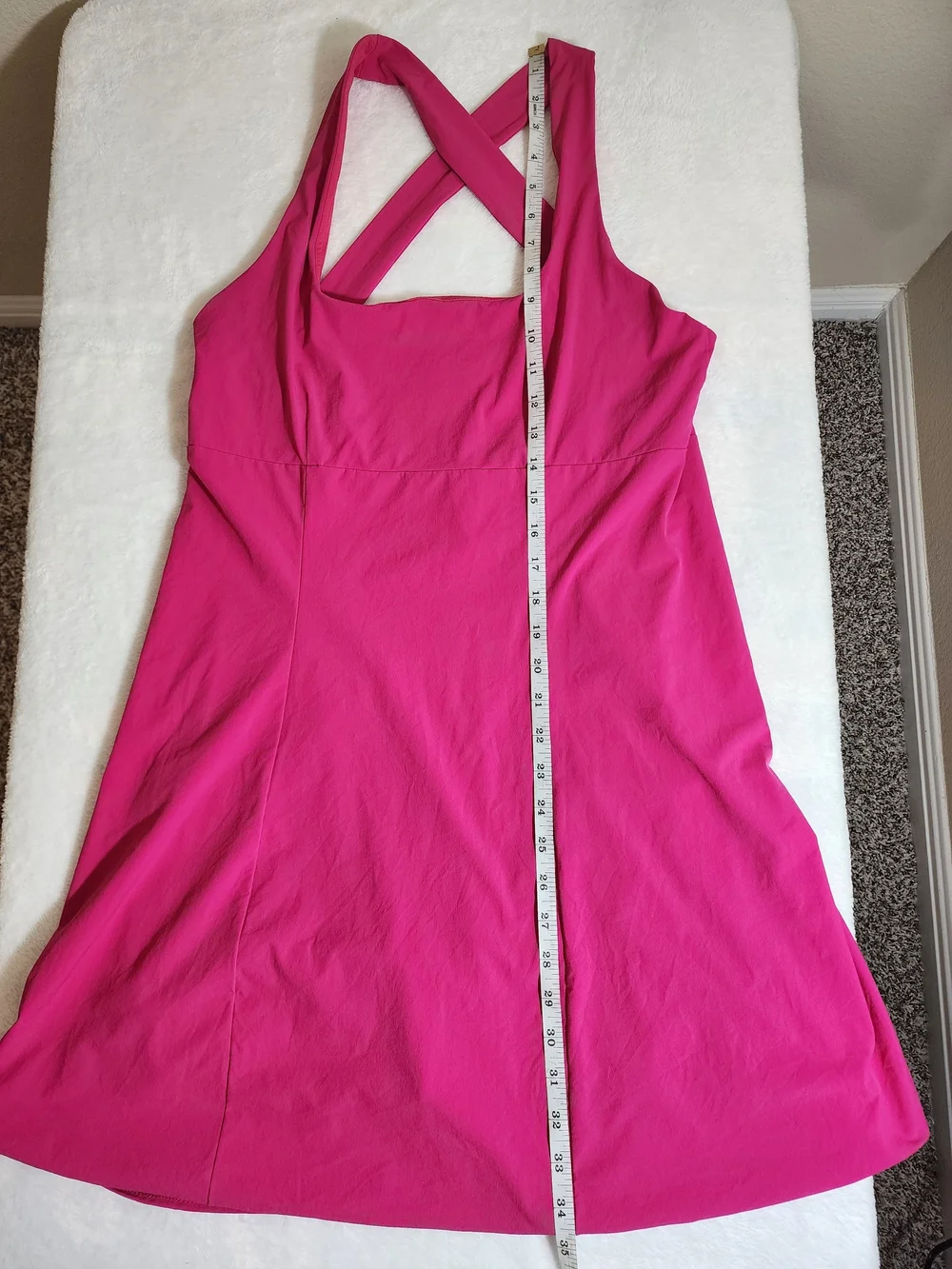 Outdoor Voices Exercise Dress Hot Pink Active Dress Skort Built-In Shorts Size L - Picture 7 of 12